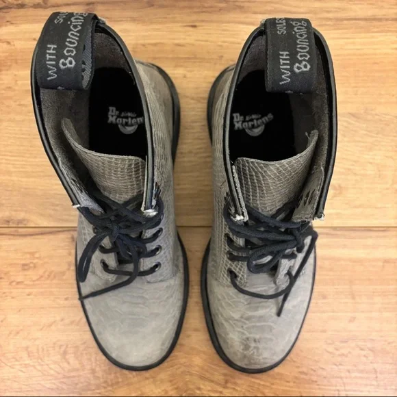 Dr. Martens Black and Gray Combat Boots - Picture 6 of 11